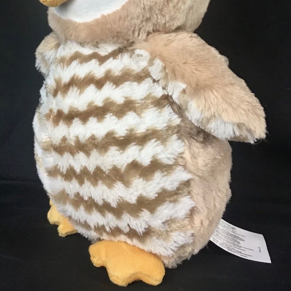 (SOLD) Annie The Owl Large Stuffed Plush Toy Embroidered 14" Soft Tan Nursery - Picture 12 of 16